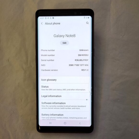 Samsung Galaxy Note 8, 64GB, Midnight Black - Verizon - Picture 8 of 10